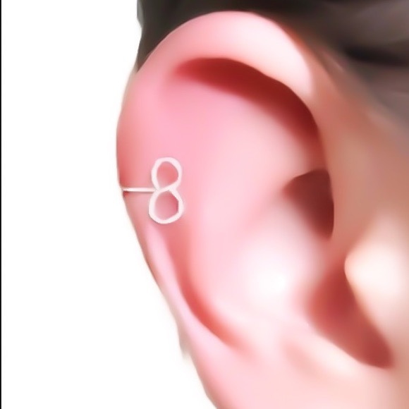 ♾ infinity earcuff fake cartilage clip on upper ear cuff faux cheater earring - Picture 2 of 6